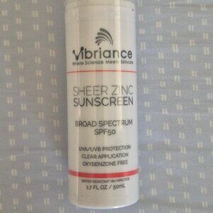 Vibriance Sheer Zinc Sunscreen 1.7 FL OZ - SPF 50 - New Sealed Exp. 01/27